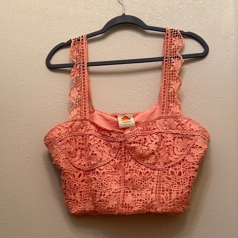 Farm Rio Guipire Sleeveless Corset Top